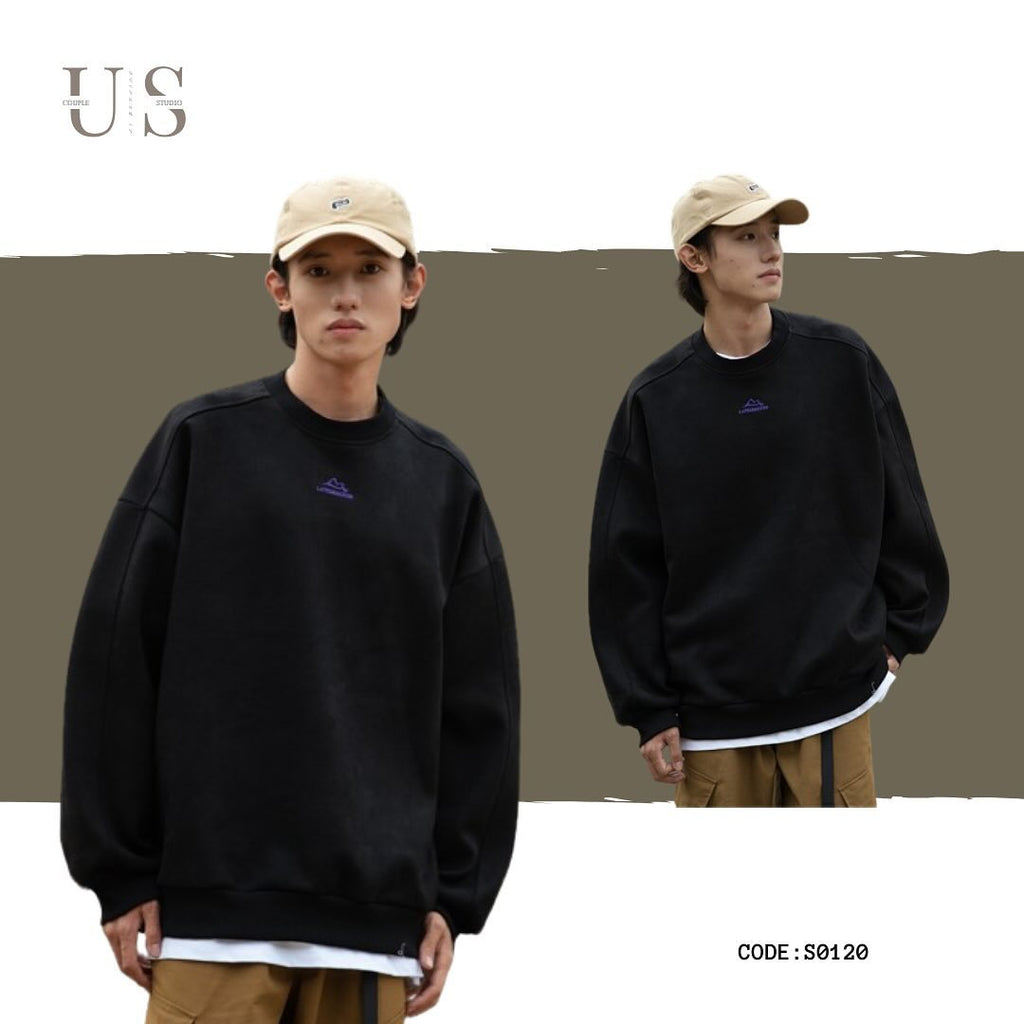 S0120 350g Japanese retro mountain style loose heavy sweatshirt