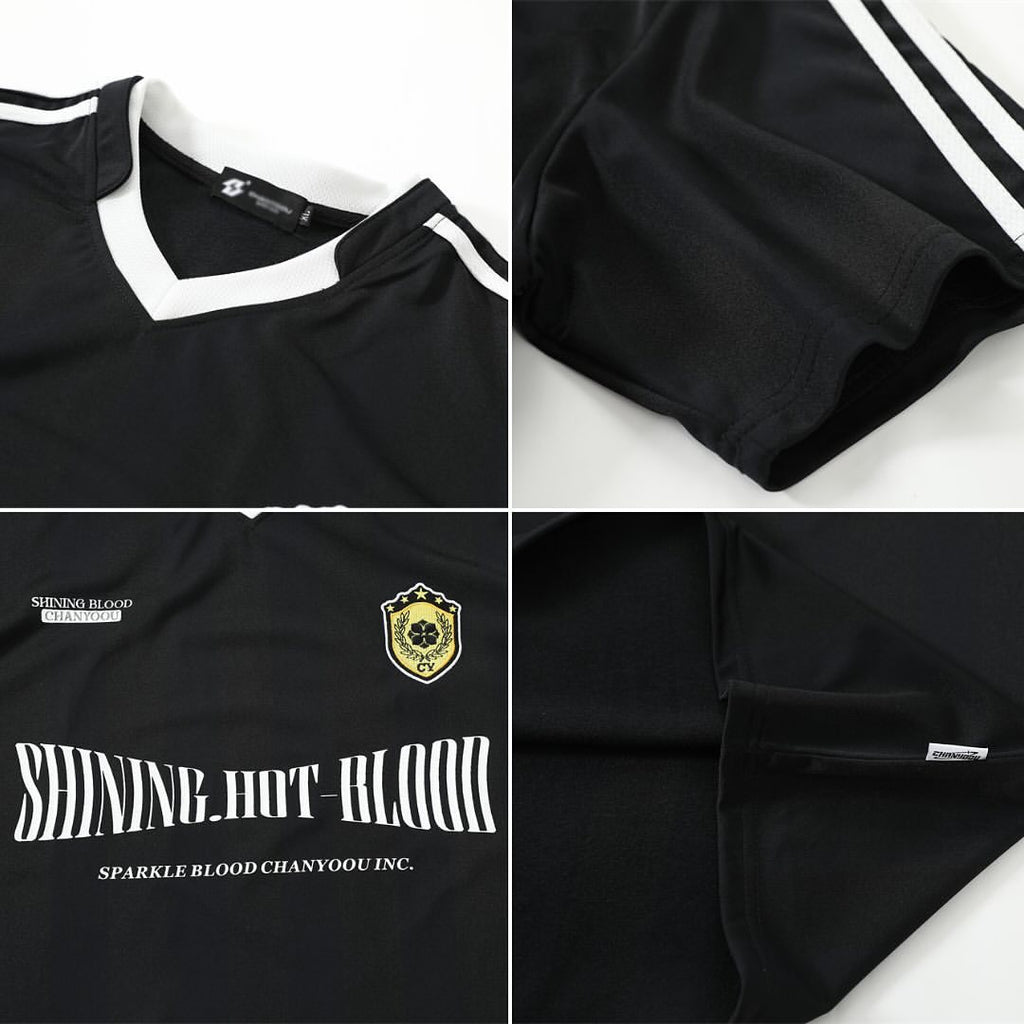 S0155 American casual letter print striped sports short-sleeved T-shirt