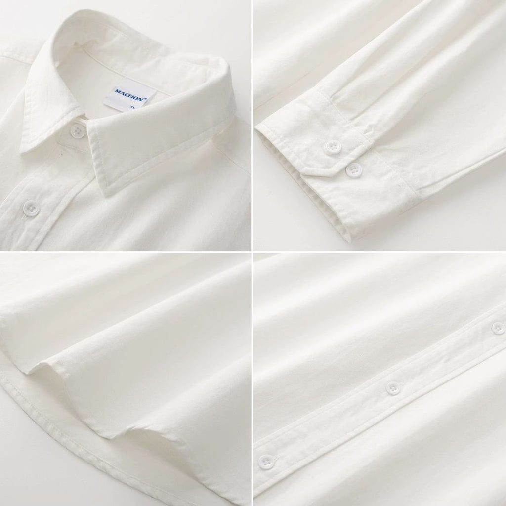 S0172 Japanese casual versatile loose pointed collar shirt