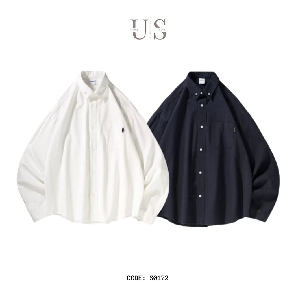 S0172 Japanese casual versatile loose pointed collar shirt