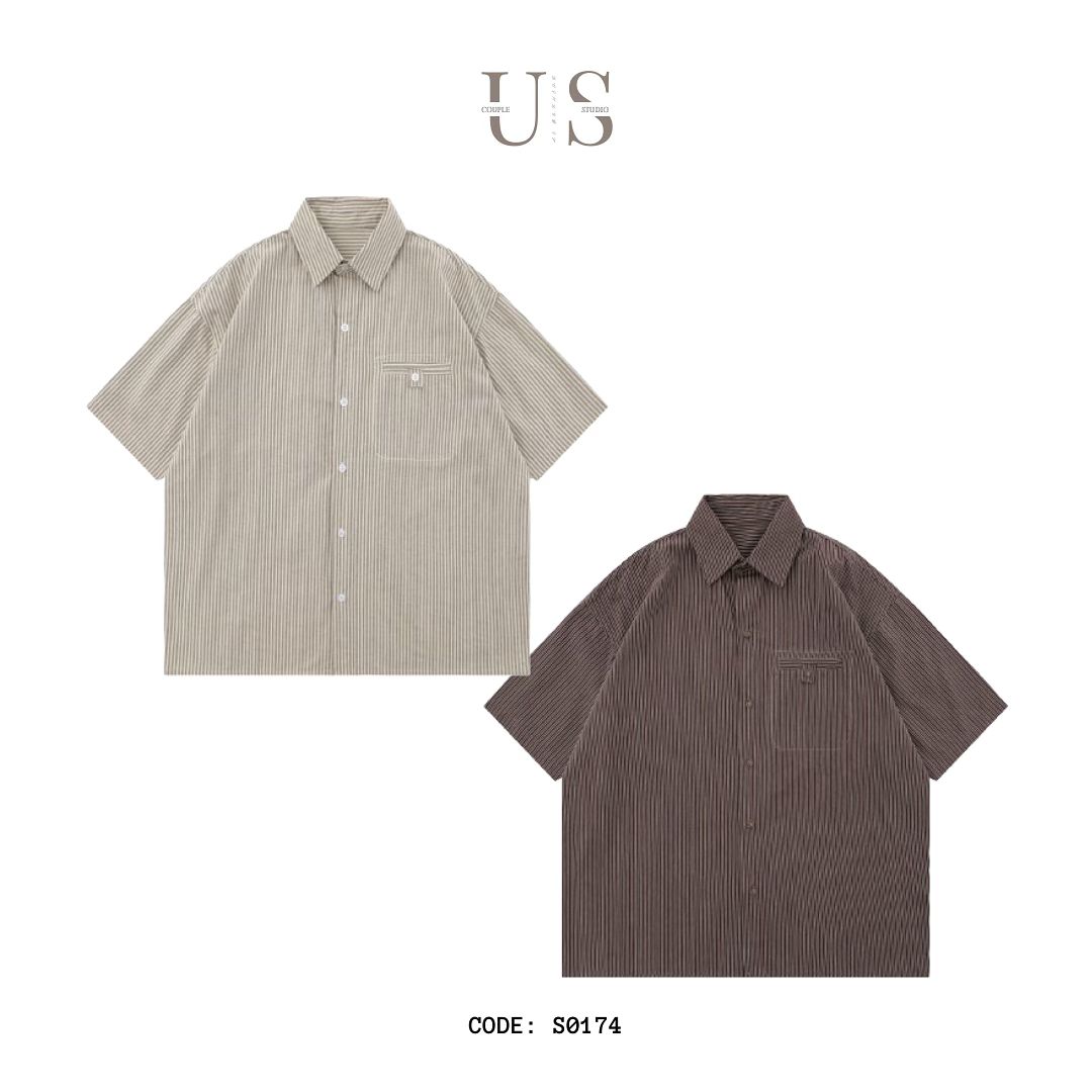 S0174 Japanese cityboy outdoor casual multi-pocket workwear short-sleeved shirt