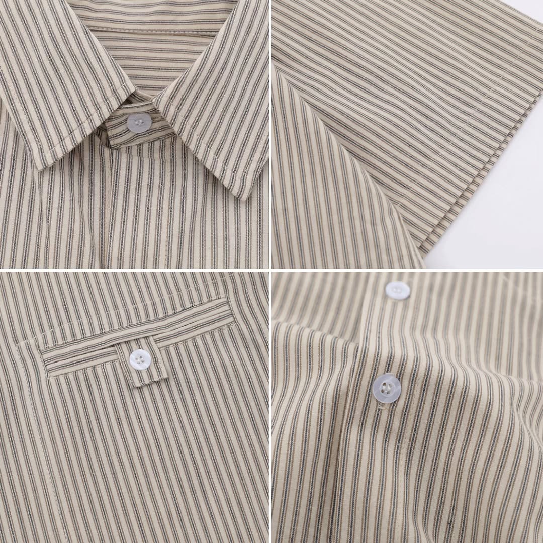 S0174 Japanese cityboy outdoor casual multi-pocket workwear short-sleeved shirt