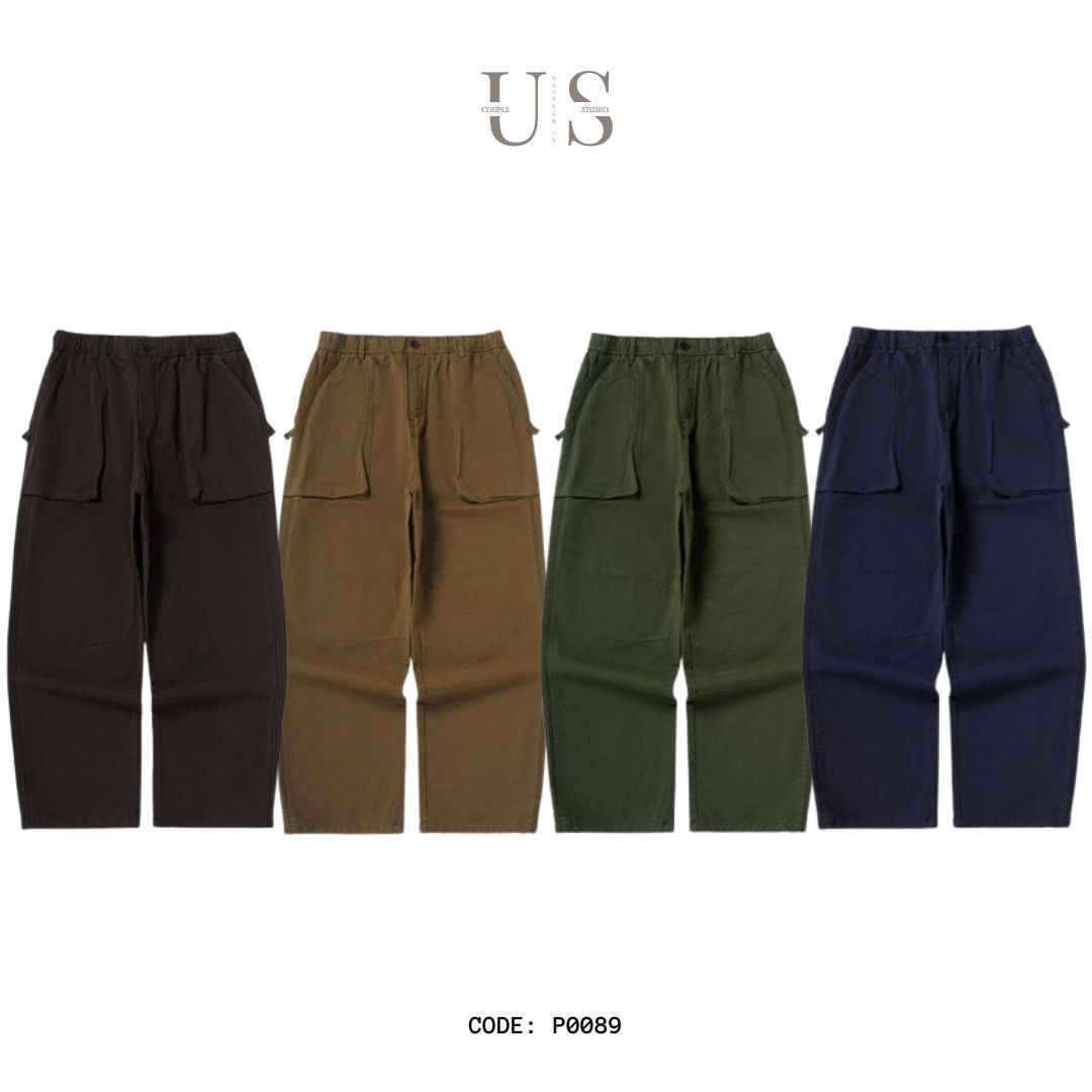 P0089 Japanese style vintage design oversize straight casual trousers