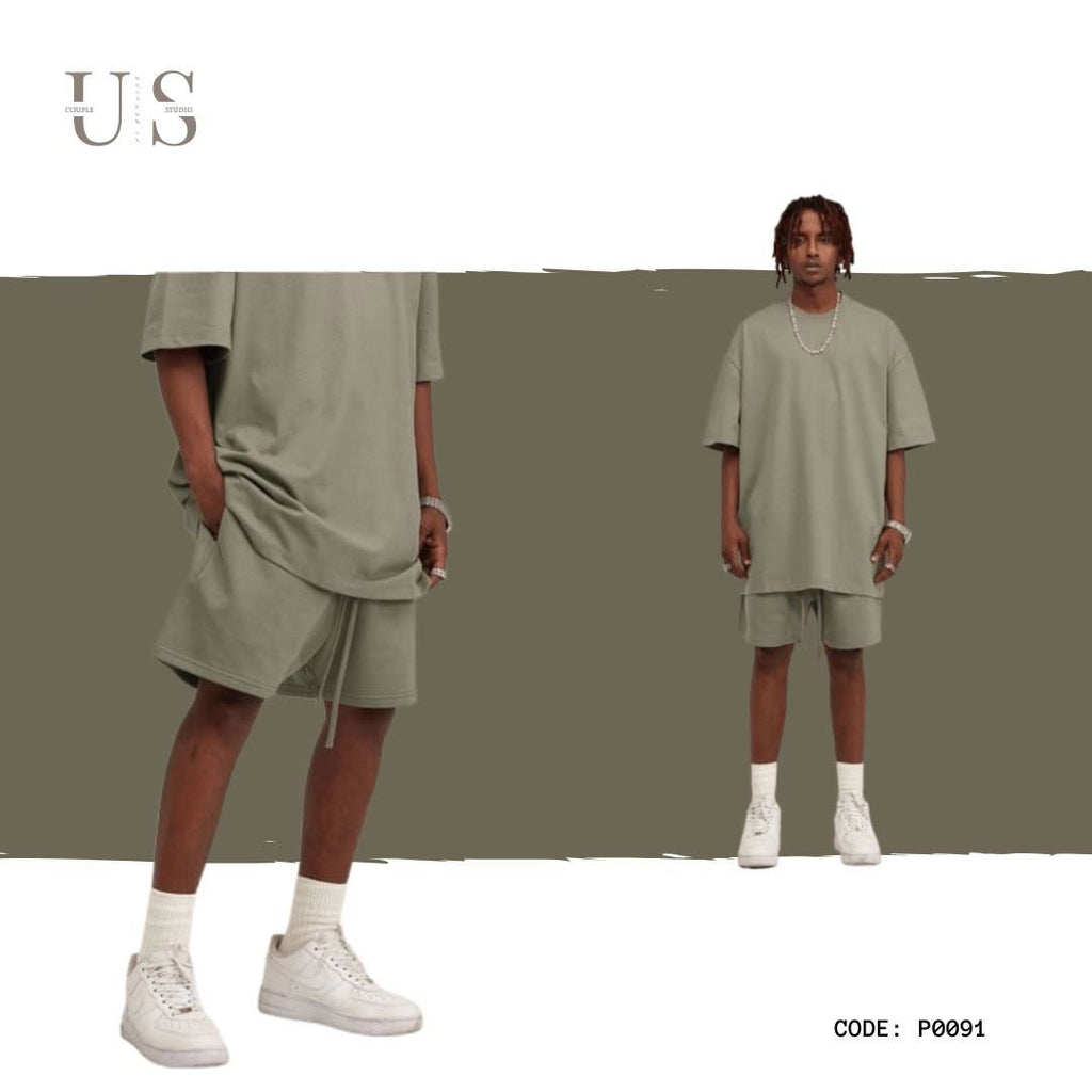 P0091 American style casual quarter short sweatpants