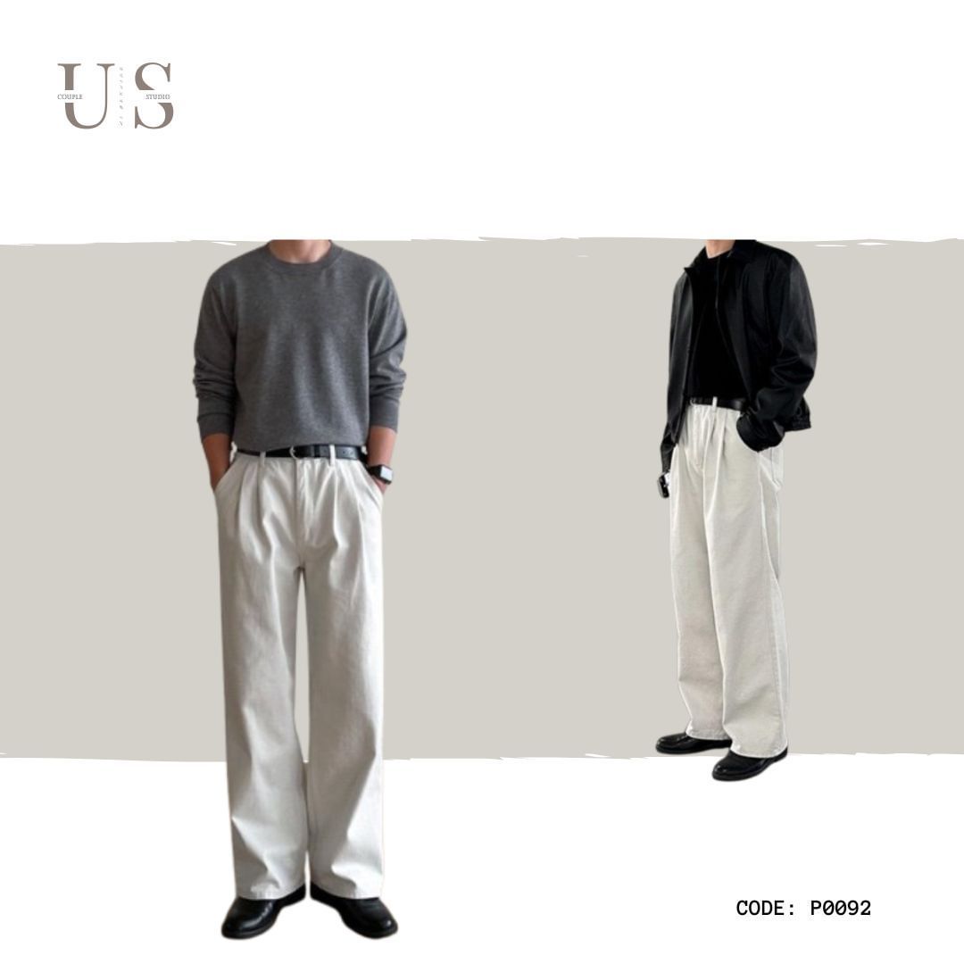 P0092 Korean retro casual loose lazy style straight pants