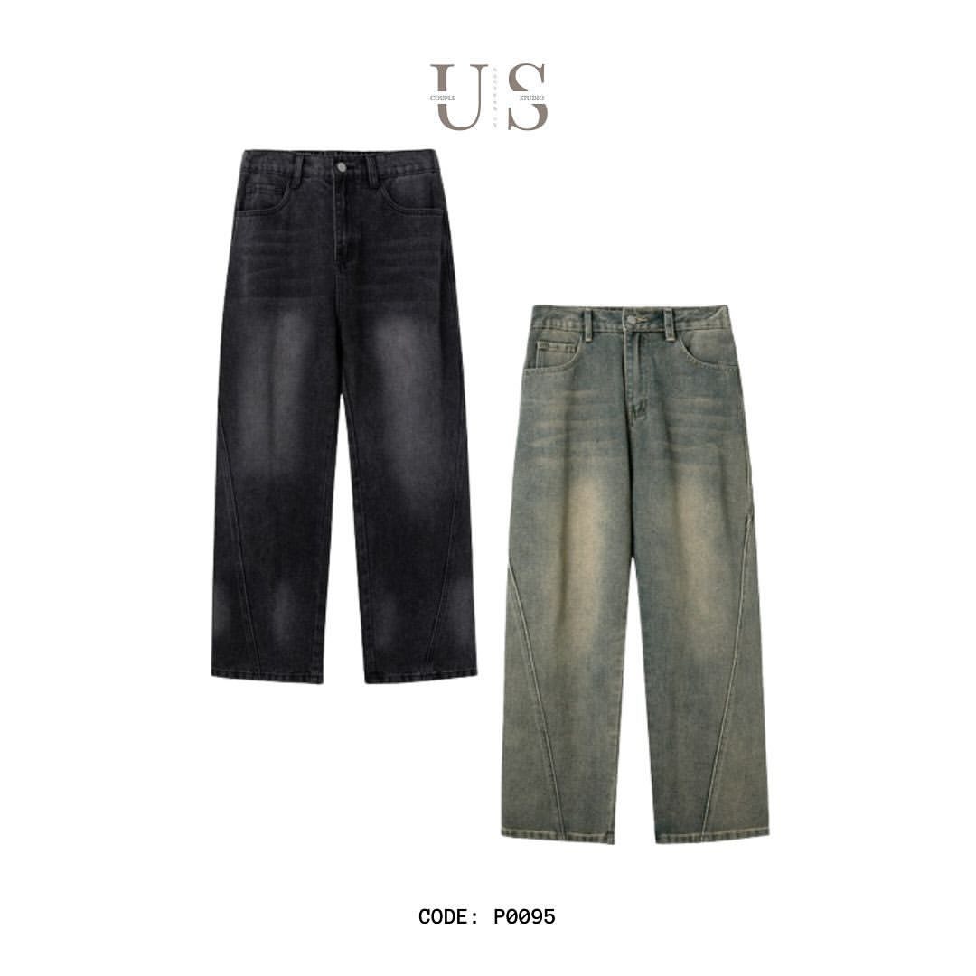 P0095 America Style Vintage straight loose jeans