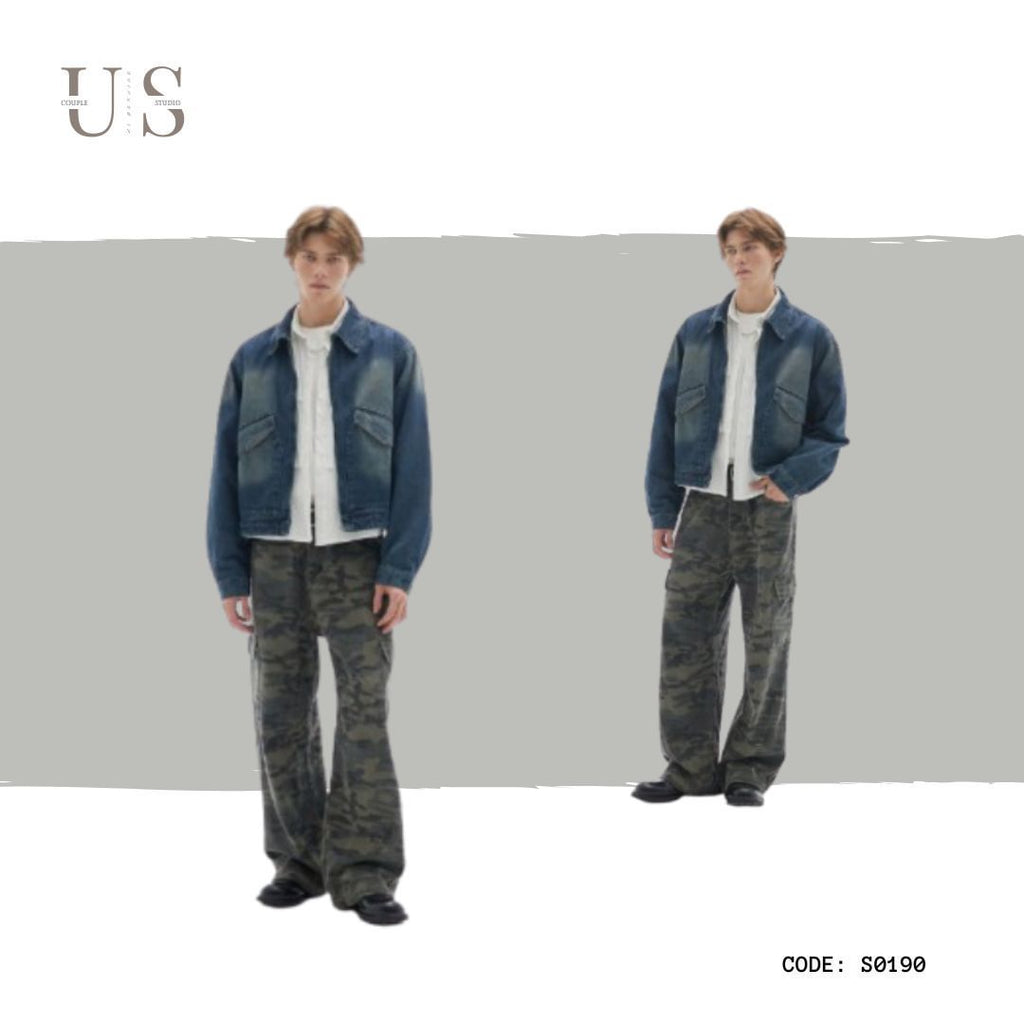 P0096 America Vintage VIBE Style Camouflage pocket straight loose long pants