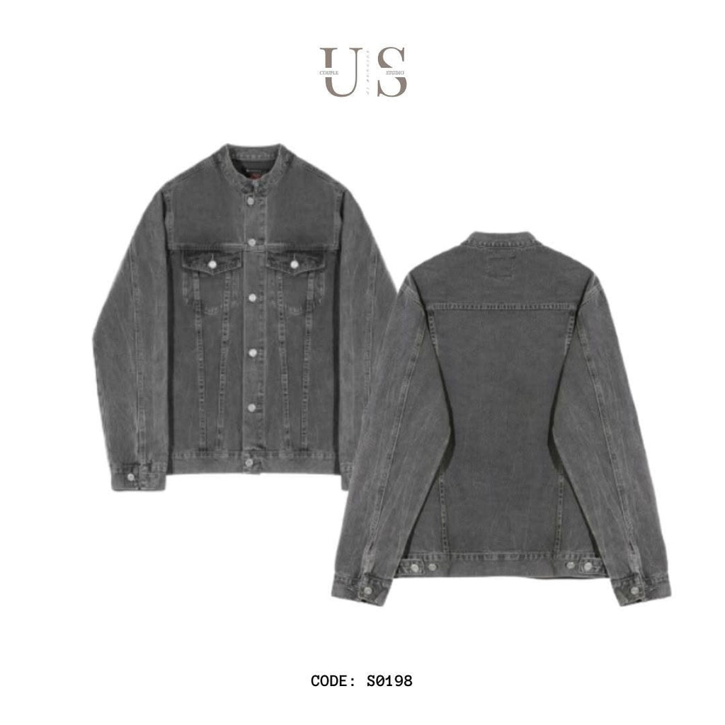 S0198 Korean style casual Cargo light gray denim jacket