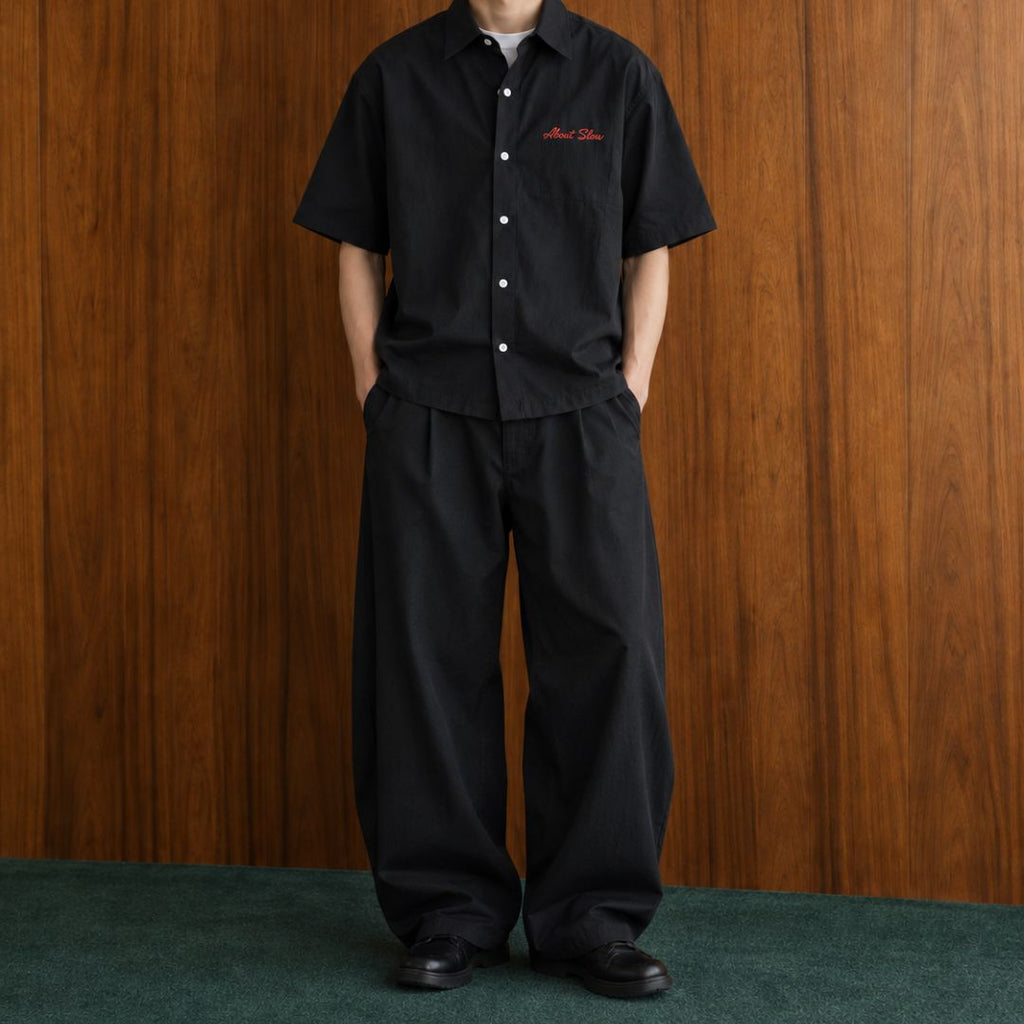 LK009 Noir Wide Leg Trousers