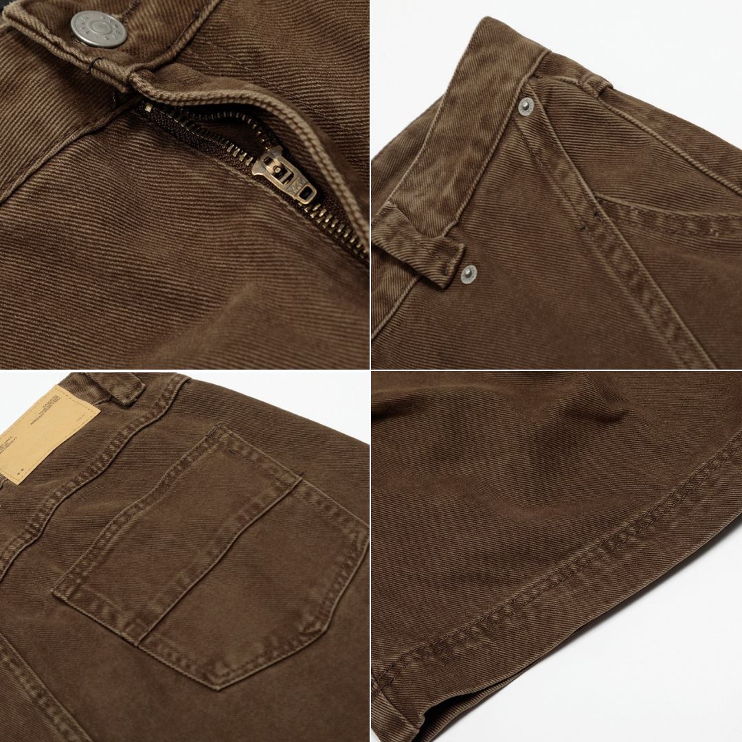 P0154 America Style Vintage high-waist Maillard loose straight banana mopping pants