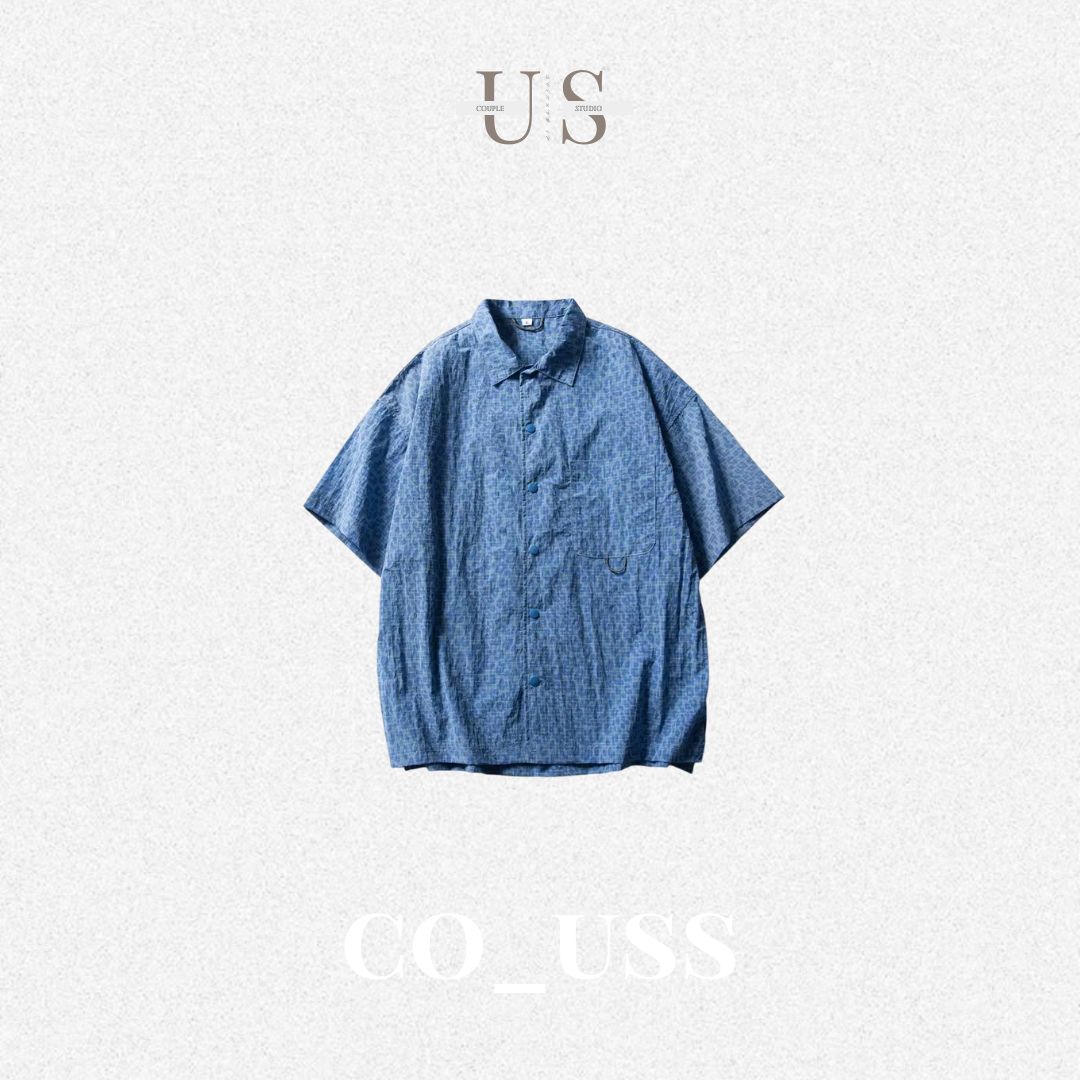 S0400 America Style Loose Fit Digital Leopard Print Short-Sleeve Shirt