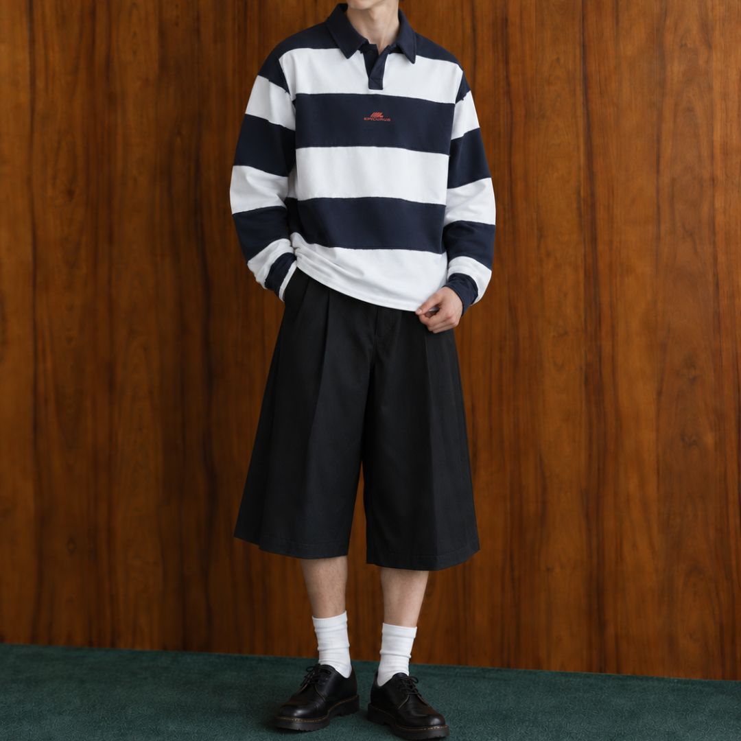 LK008 Varsity Stripe Rugby Shirt