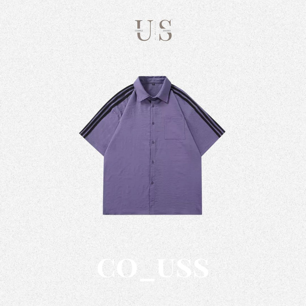 S0396 New Retro Collared Casual Oversize Short-Sleeve Shirt