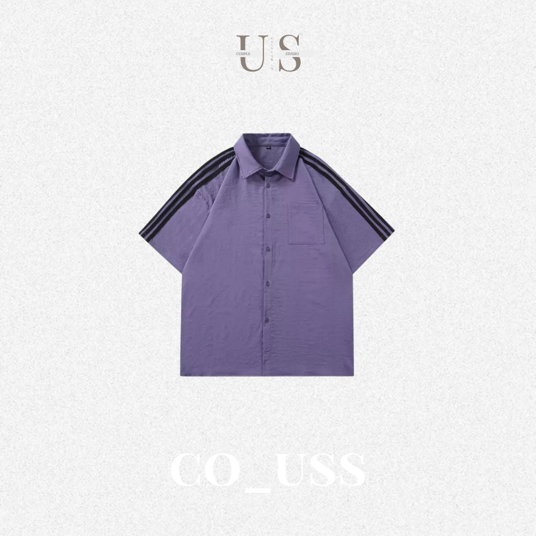 S0396 New Retro Collared Casual Oversize Short-Sleeve Shirt