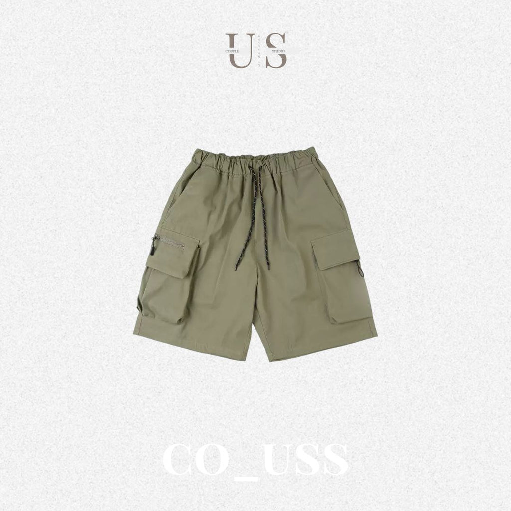 P0187 Japanese Style Functional Cargo Shorts Cityboy Loose Five-Quarter Pants