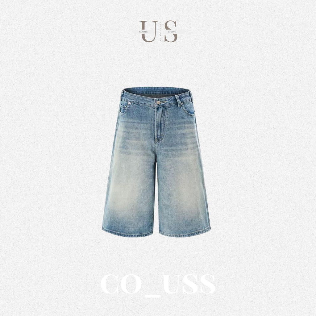 P0194 American-style straight leg loose cropped jeans