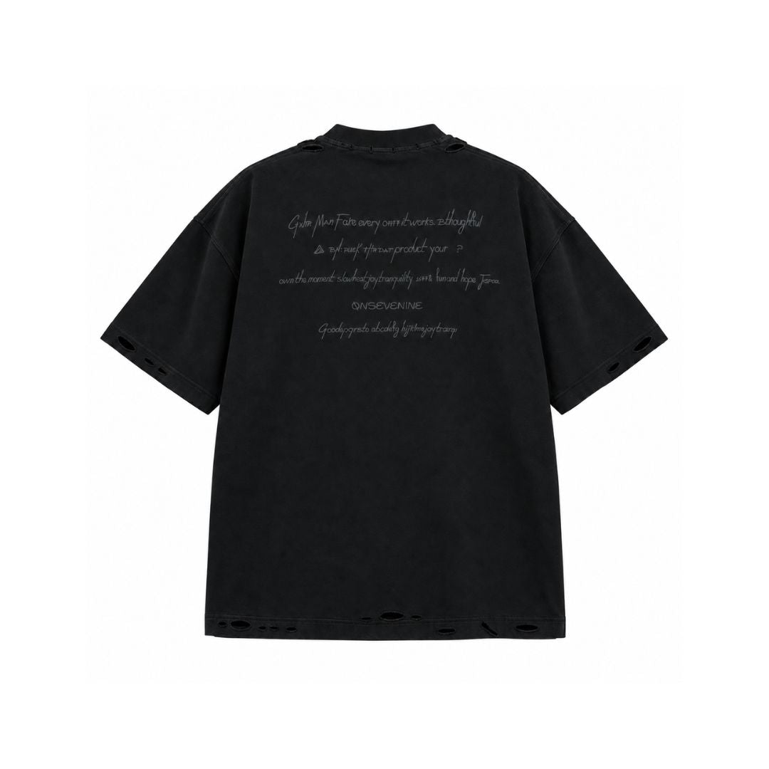 LK003 Faded Script Distressed Tee