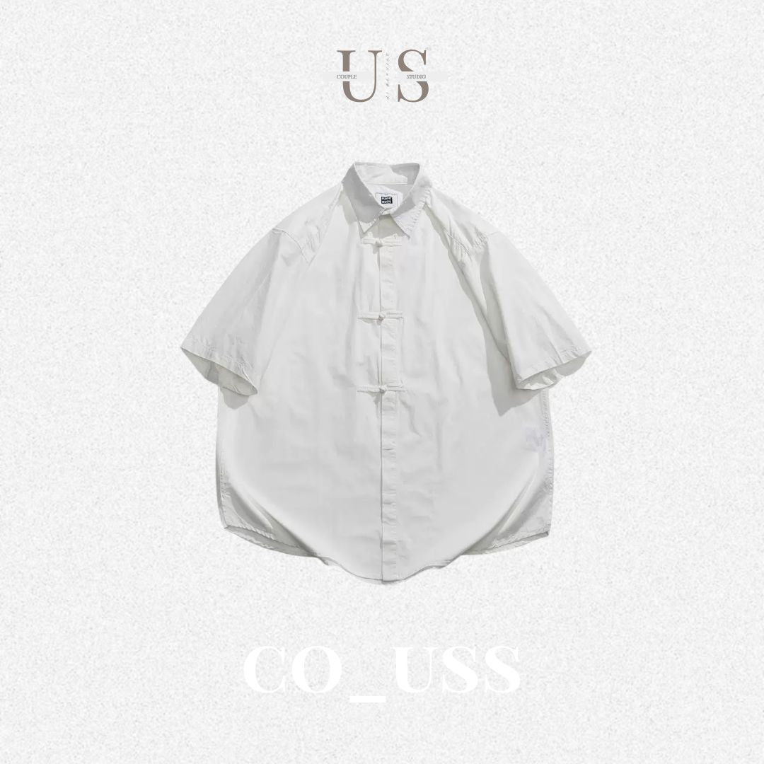 S0416 New Chinese Style Retro Style Button-Down Short-Sleeve Shirt