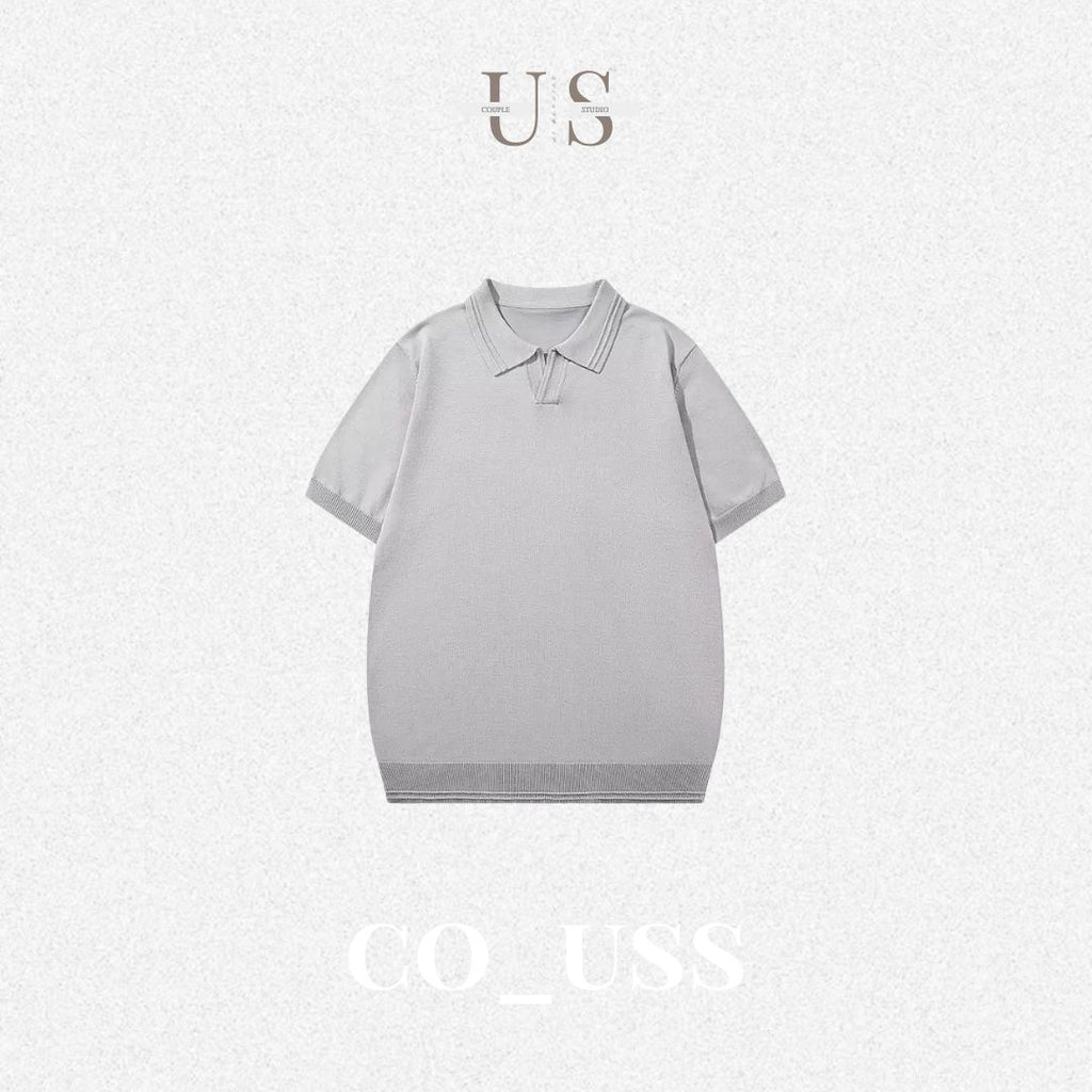 S0485 Old Money Style Short-Sleeve Knit Polo