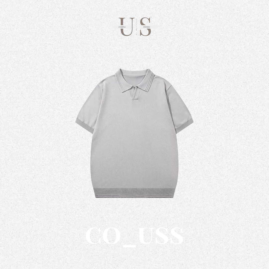 S0485 Old Money Style Short-Sleeve Knit Polo