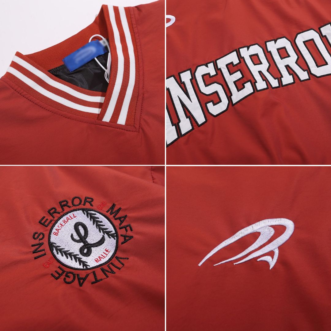 S0326 American style letter embroidered v-neck pullover sports baseball jacket sweater
