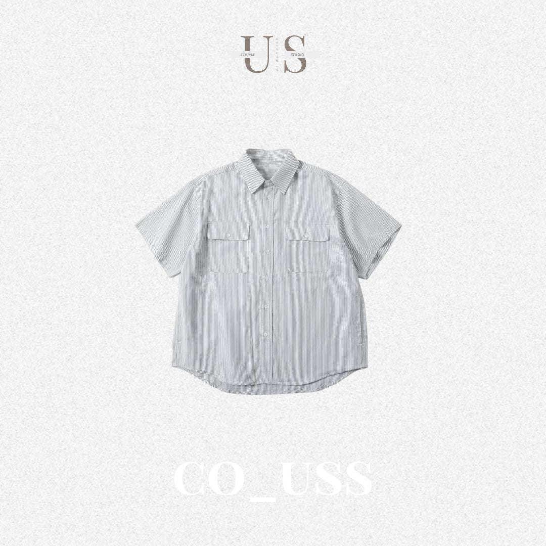 S0422 Japanese-style DuPont Sorona bubble fabric cool quick-drying loose-fitting short-sleeved five-point shirt