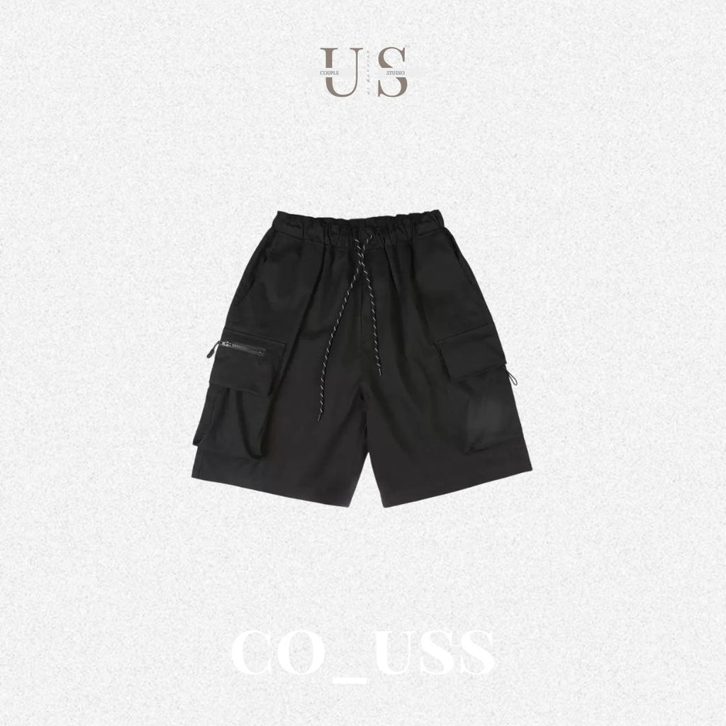 P0187 Japanese Style Functional Cargo Shorts Cityboy Loose Five-Quarter Pants