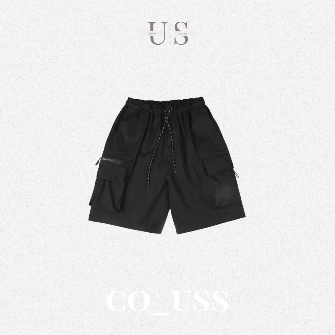 P0187 Japanese Style Functional Cargo Shorts Cityboy Loose Five-Quarter Pants