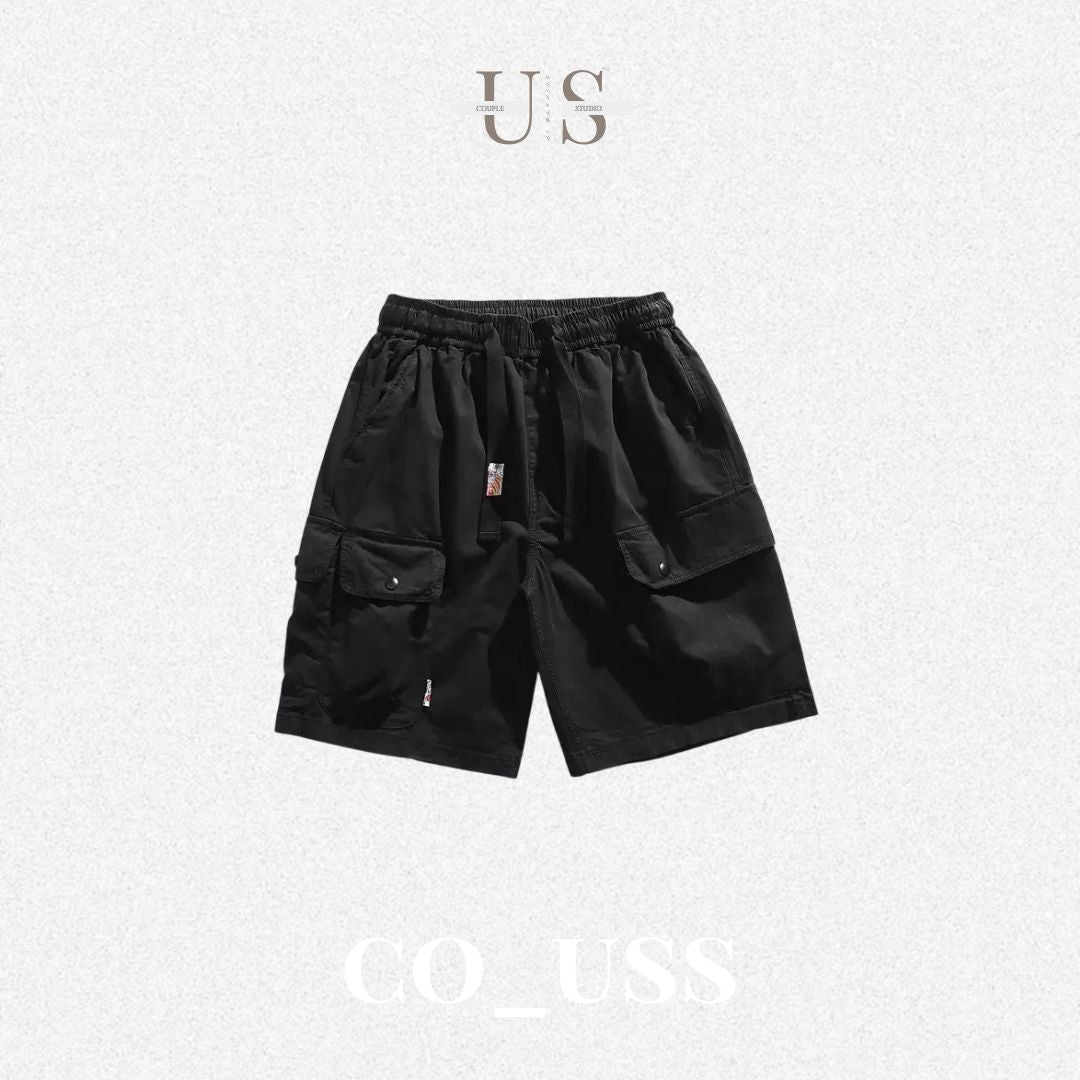 P0184 Japanese Retro Casual Large Pocket Cargo Shorts