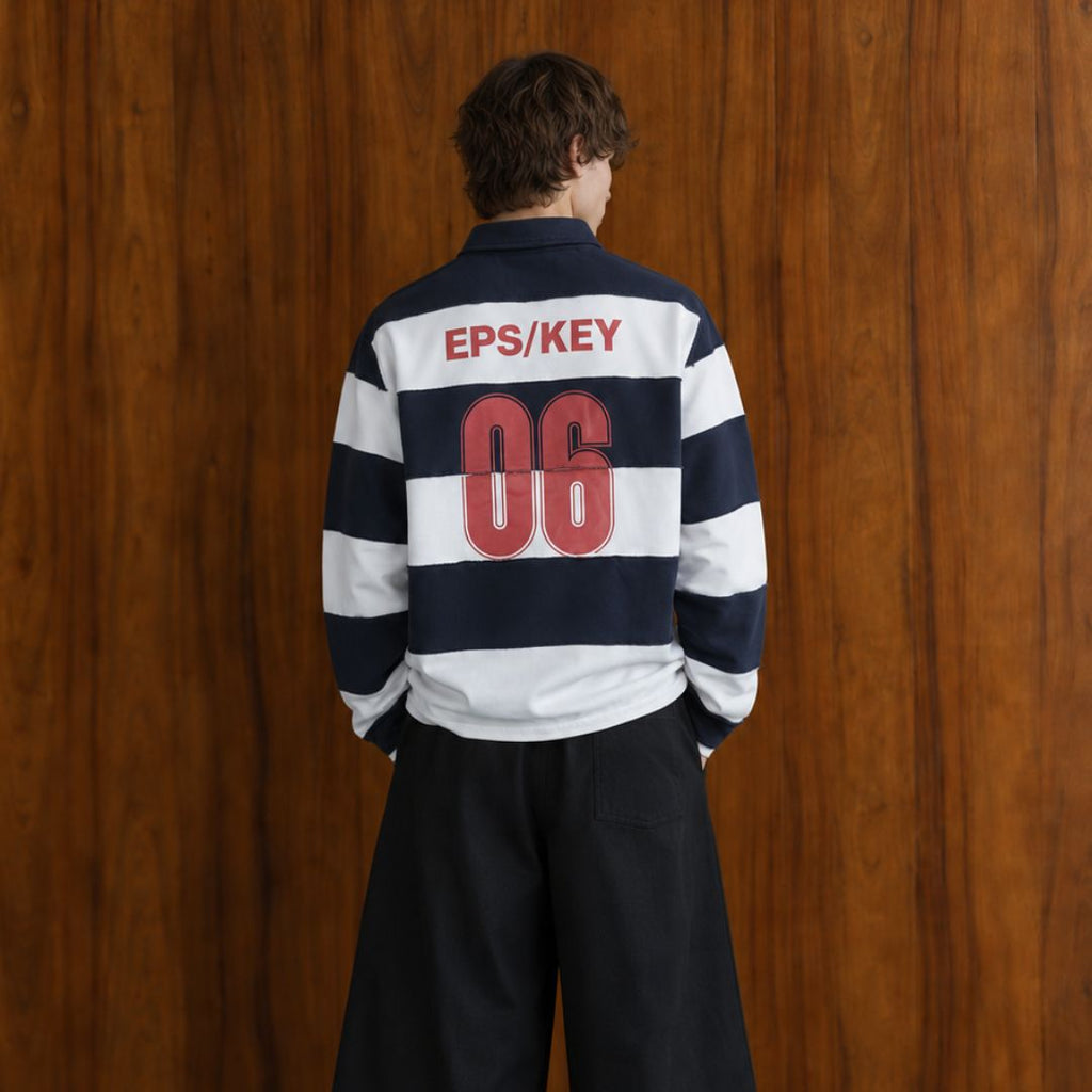 LK008 Varsity Stripe Rugby Shirt