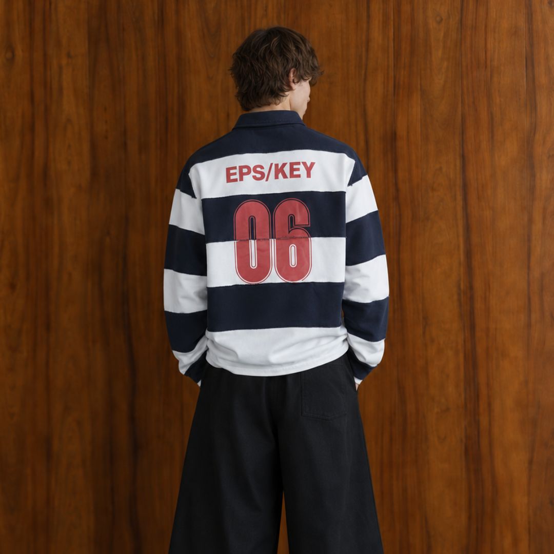 LK008 Varsity Stripe Rugby Shirt