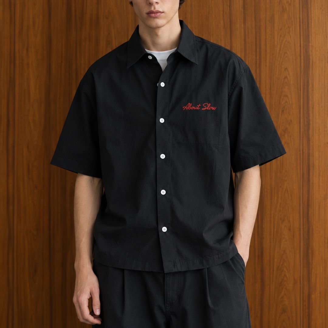 LK001 Embroidered Utility Boxy Shirt