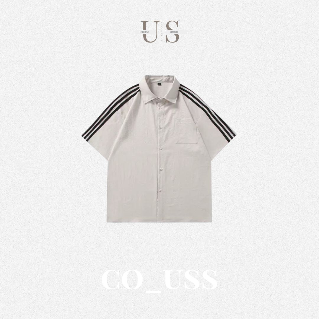 S0396 New Retro Collared Casual Oversize Short-Sleeve Shirt