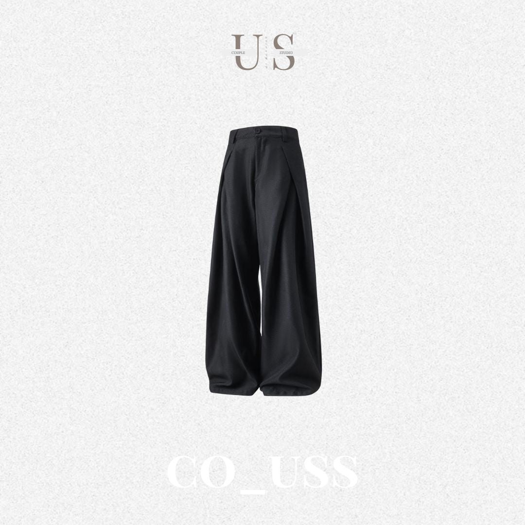 P0178 American Cross-pleated design drape loose straight casual trousers