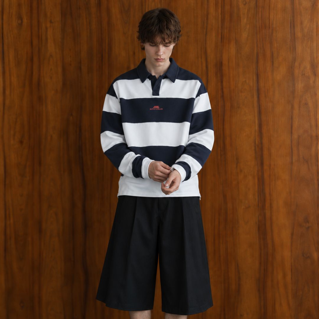 LK008 Varsity Stripe Rugby Shirt