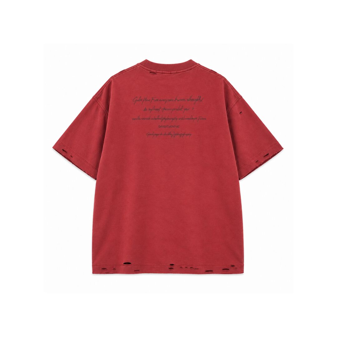 LK003 Faded Script Distressed Tee