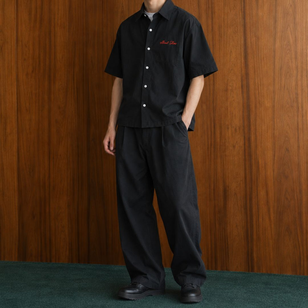 LK001 Embroidered Utility Boxy Shirt