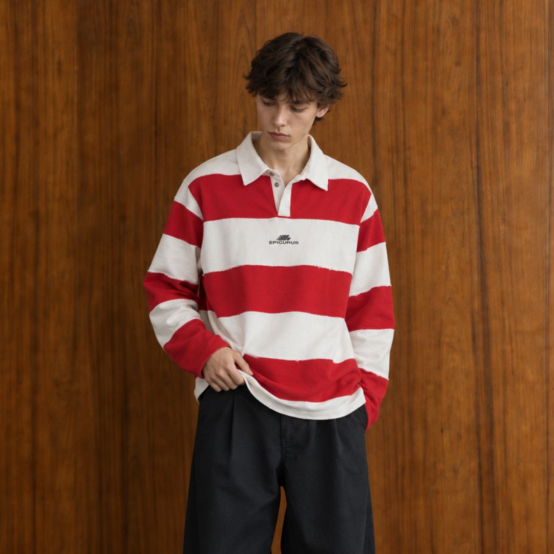 LK008 Varsity Stripe Rugby Shirt