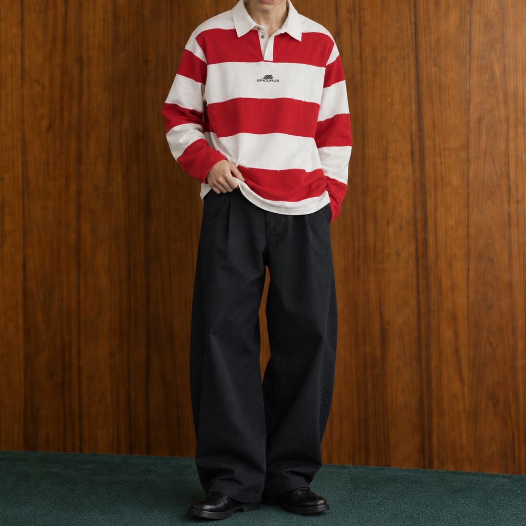 LK008 Varsity Stripe Rugby Shirt