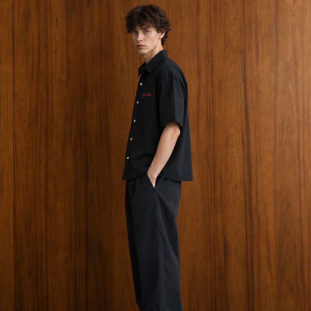 LK001 Embroidered Utility Boxy Shirt