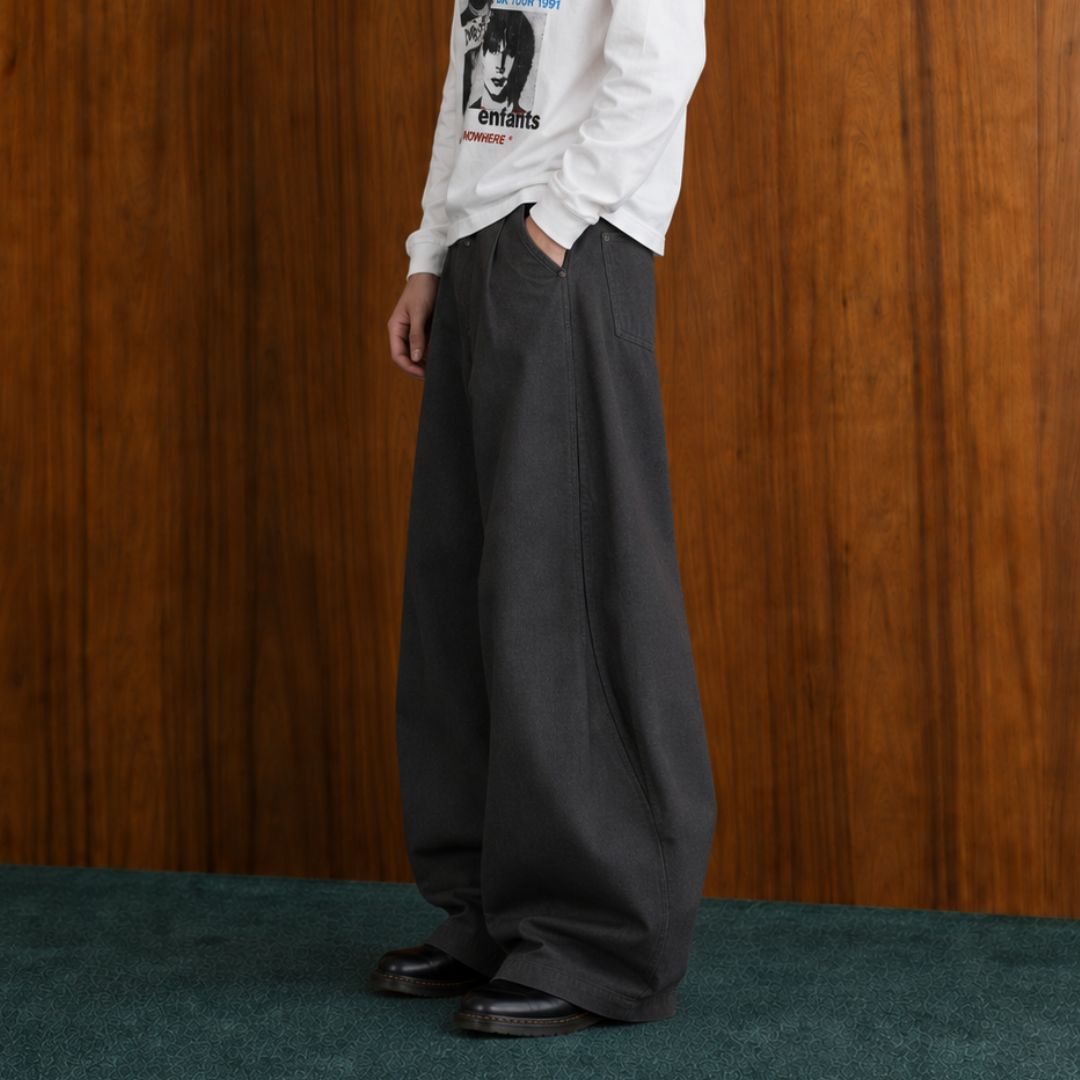 LK009 Noir Wide Leg Trousers