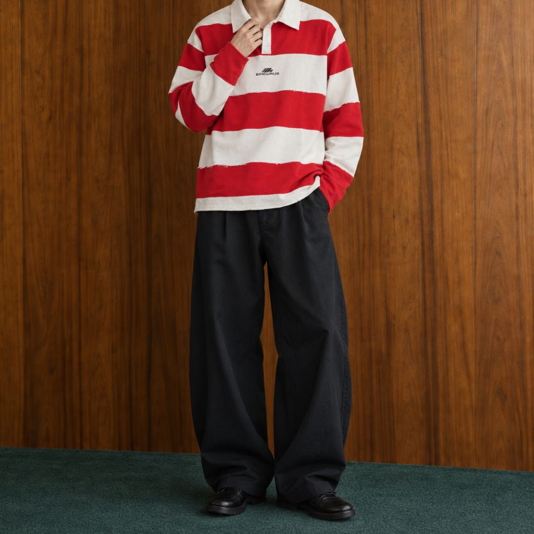 LK008 Varsity Stripe Rugby Shirt