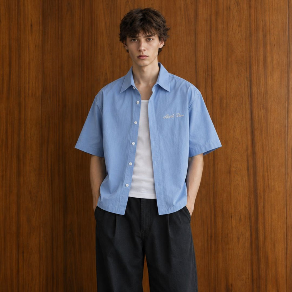 LK001 Embroidered Utility Boxy Shirt