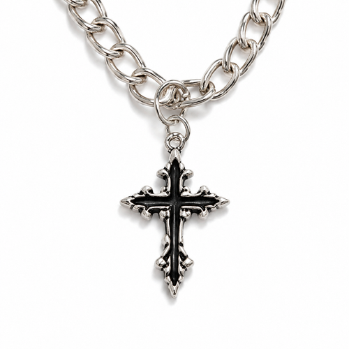 N001 TWIN CROSS LAYERED NECKLACE