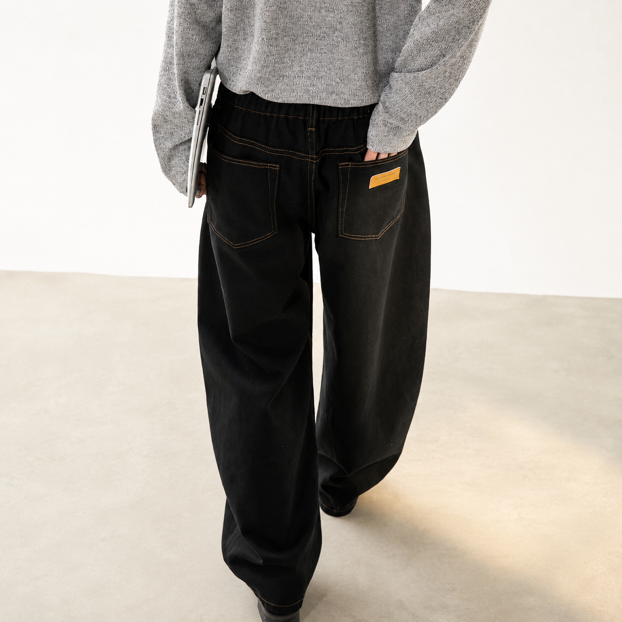 P0240 American-style twill oversize straight leg casual trousers