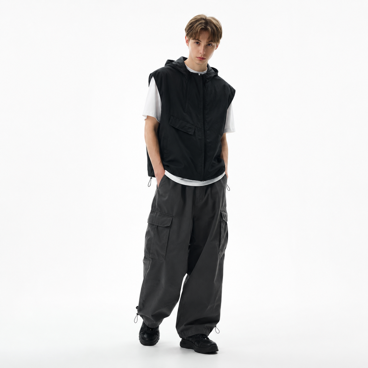 S0478 Japanese-style functional zippered vest