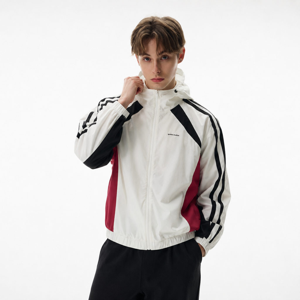 S0474 American-style lightweight outdoor sports color-blocked versatile hooded jacket