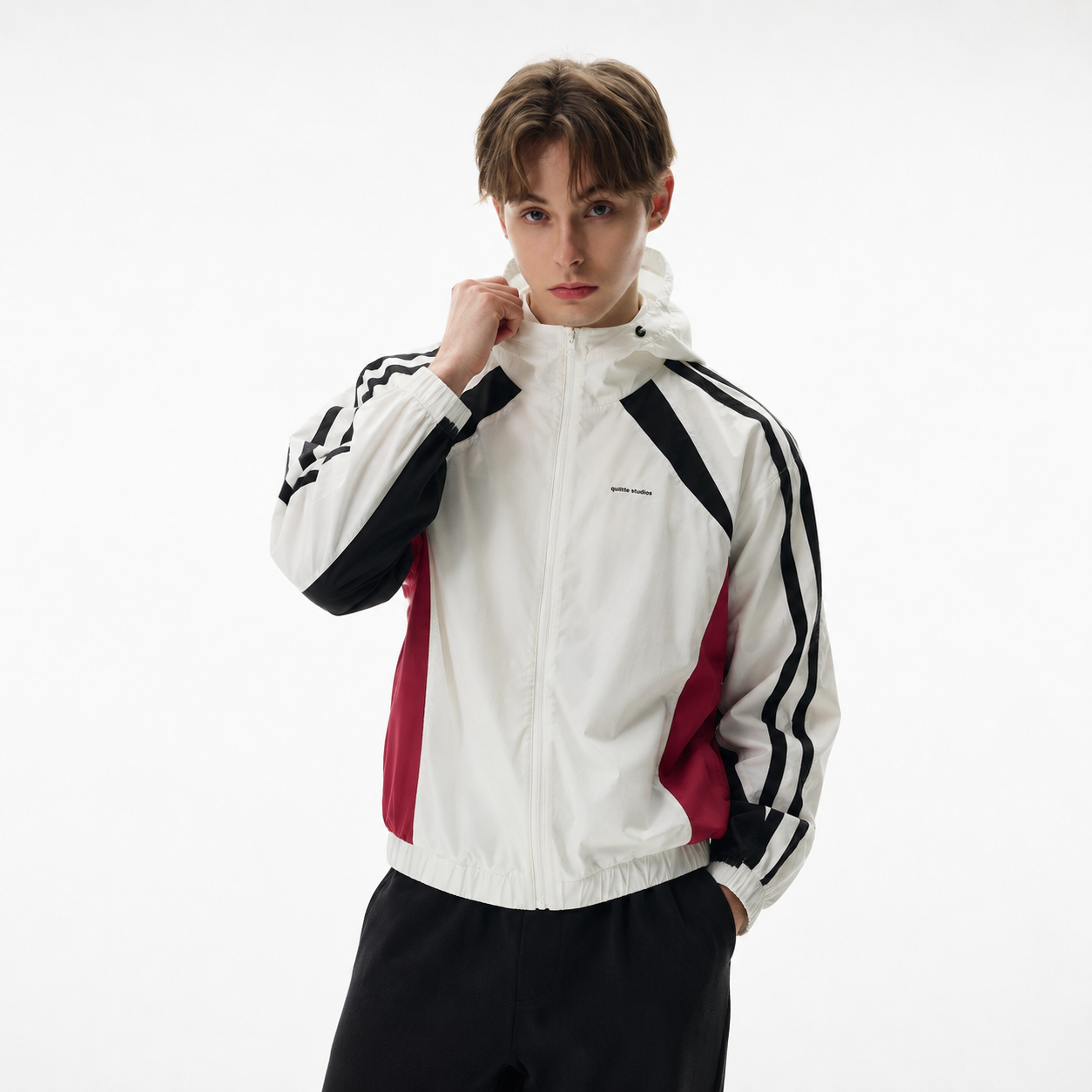 S0474 American-style lightweight outdoor sports color-blocked versatile hooded jacket