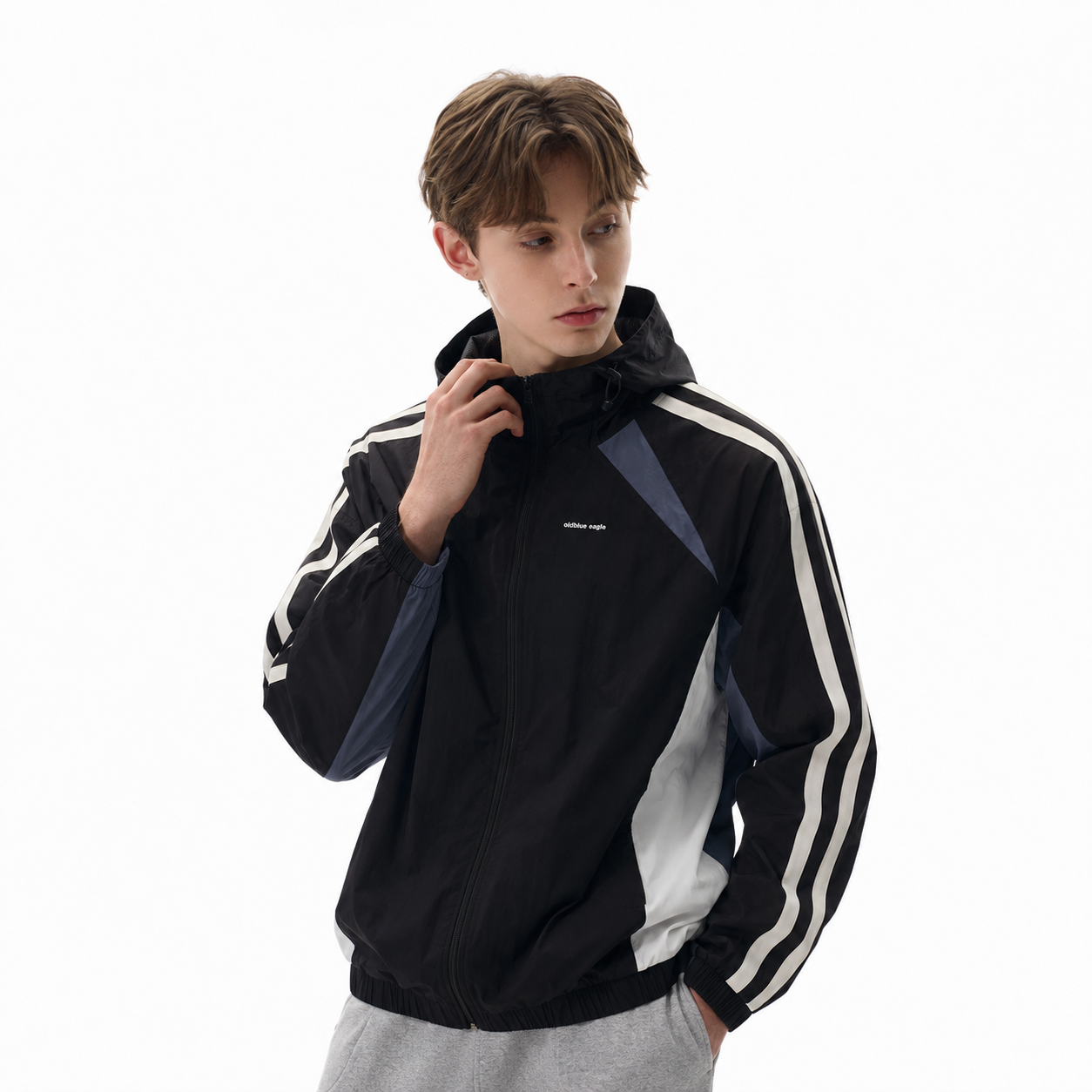 S0474 American-style lightweight outdoor sports color-blocked versatile hooded jacket