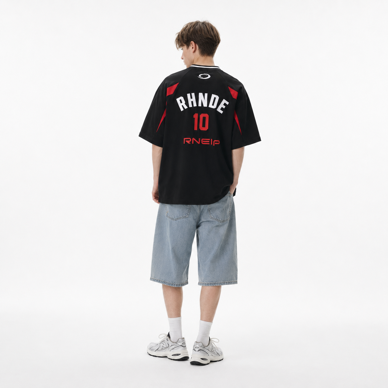 S0473 American Retro Style Color Block Football Sports T-Shirt
